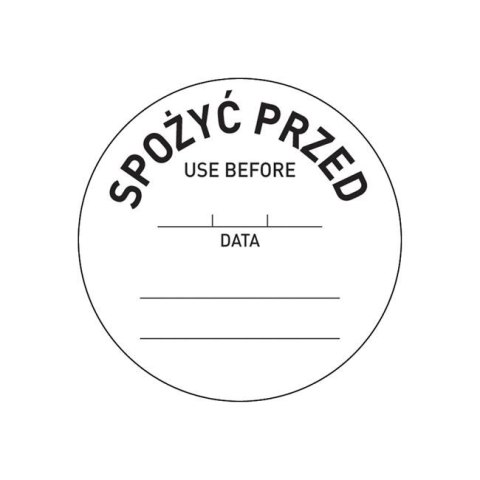 Etykiety Food Safety - "Spożyć przed" 500 szt., ⌀50mm