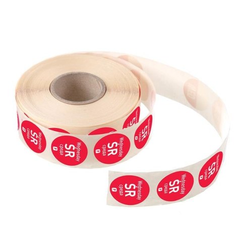 Etykiety Food Safety, jednorazowe Środa 2000 szt., ⌀19xmm