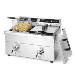 Frytownica indukcyjna z kranem spustowym, 2 × 8 l, 16L 230V/7000W, 577x609x(H)410mm