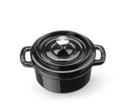 Garnek żeliwny emaliowany 0,27L, czarny, 130x100x(H)48mm