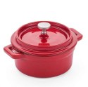 Garnek żeliwny emaliowany 0,2L, czerwony, 130x100x(H)48mm