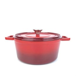 Garnek żeliwny emaliowany 3,4L, czerwony, 320x240x(H)105mm