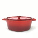 Garnek żeliwny emaliowany 4L, czerwony, 363x222x(H)110mm