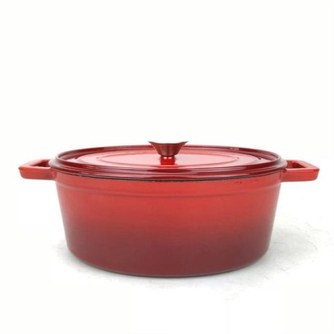 Garnek żeliwny emaliowany 4L, czerwony, 363x222x(H)110mm