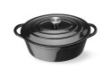 Garnek żeliwny emaliowany 6,88L, czarny, 405x255x(H)134mm, Owalny