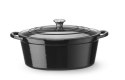 Garnek żeliwny emaliowany 6,88L, czarny, 405x255x(H)134mm, Owalny