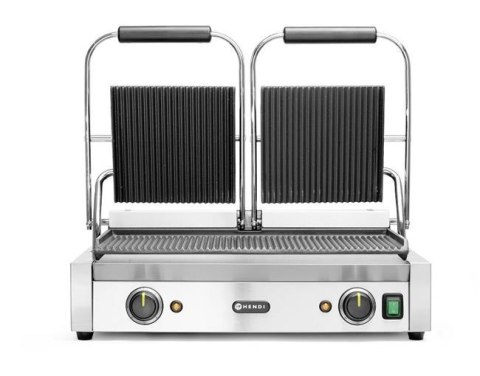 Grill kontaktowy podwójny góra i dół ryflowane 570x375x(H)216mm