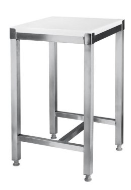 Kloc masarski z polietylenu z podstawą ze stali nierdzewnej, 500x400x830 mm