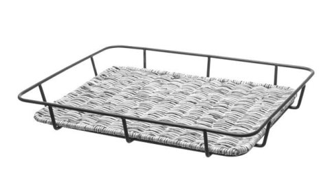 Kosz do pieczywa ze stalową ramą, szary 400x300x(H)50mm