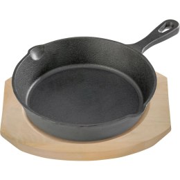Patelnia żeliwna z podstawą drewnianą, Ø 200 mm