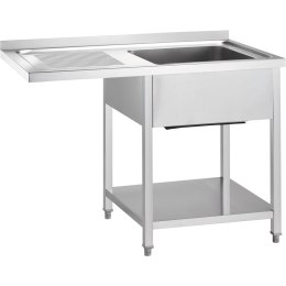 Stół ze zlewem 1-kom.(P) i blatem przestającym, Gredil, 1000x700x900 mm skręcany