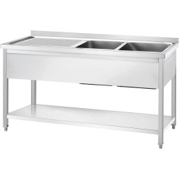 Stół ze zlewem 2-kom. (P),z półką, Gredil, 1400x600x850 mm skręcany