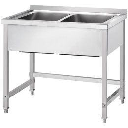 Stół ze zlewem 2-kom.,bez półki, Gredil, 1000x600x850 mm skręcany