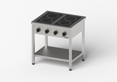 Kuchnia ceramiczna, Gredil, 800x700x850 mm, 4-polowa, P 10 kW, U 400 V