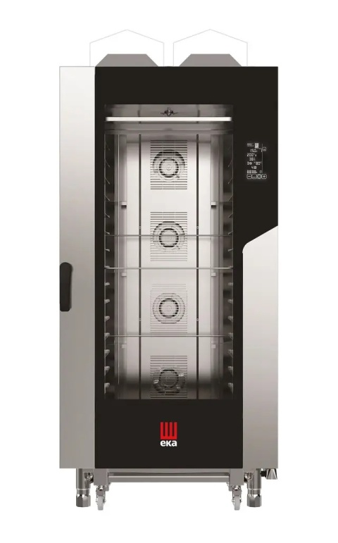 Piec konwekcyjno - parowy 16 x 600 x 400 gazowy, z bezpośrednim natryskiem, sterowany elektronicznie