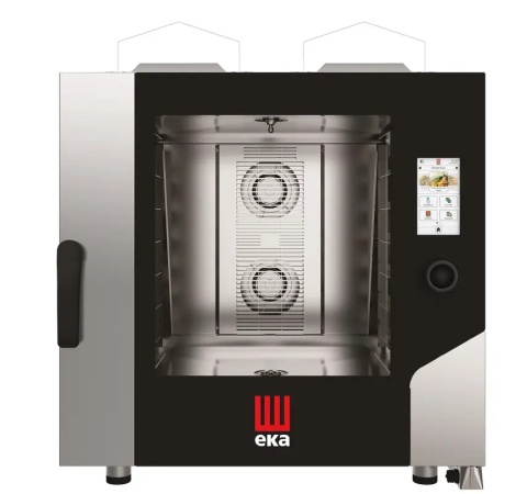Piec konwekcyjno-parowy z automatycznym systemem myjącym, 6× 600×400 mm – sterowany elektronicznie, gazowy