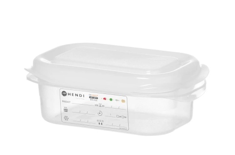 Pojemnik z polipropylenu GN 1/9, 0,6L, transparentny, 176x108x(H)65mm, Prostokątny