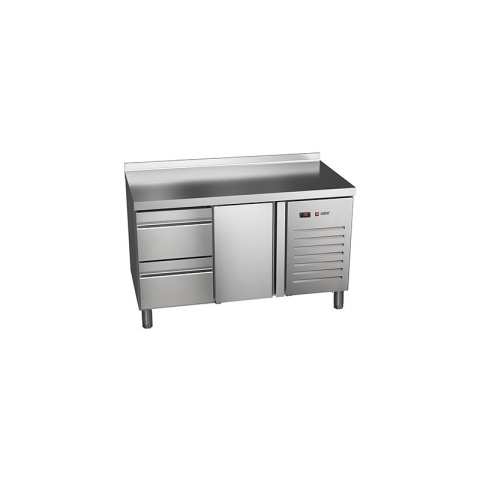 Stół chłodniczy 1x drzwi + blok szuflad 1342x700x850 mm