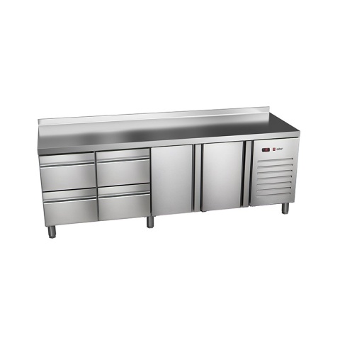 Stół chłodniczy 2x drzwi + 2x blok szuflad 2242x700x850 mm