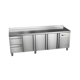 Stół chłodniczy 3x drzwi + blok szuflad 2242x700x850 mm
