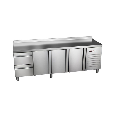 Stół chłodniczy 3x drzwi + blok szuflad 2242x700x850 mm