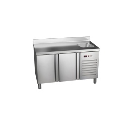 Stół chłodniczy ze zlewem 2drzwiowy 1342x700x850 mm
