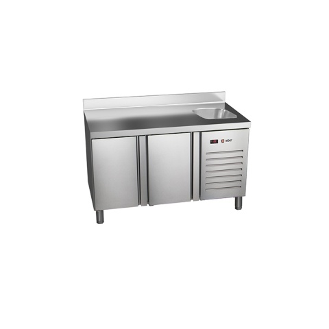 Stół chłodniczy ze zlewem 2drzwiowy 1342x700x850 mm