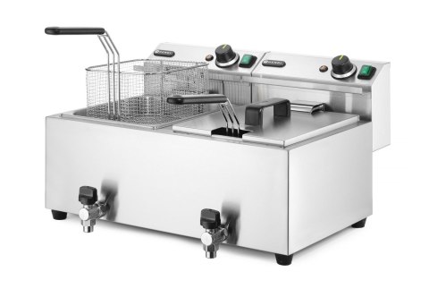 Frytownica MASTERPRO z kranem spustowym - 2 x 8L 230V/7000W, 610x515x(H)369mm