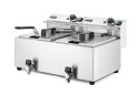 Frytownica MASTERPRO z kranem spustowym - 2 x 8L 230V/7000W, 610x515x(H)369mm