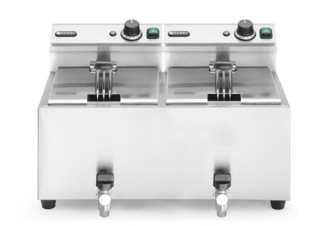 Frytownica MASTERPRO z kranem spustowym - 2 x 8L 230V/7000W, 610x515x(H)369mm