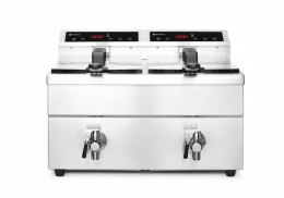 Frytownica indukcyjna z kranem spustowym, 2 × 8 l, 16L 230V/7000W, 577x609x(H)410mm