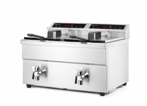 Frytownica indukcyjna z kranem spustowym, 2 × 8 l, 16L 230V/7000W, 577x609x(H)410mm