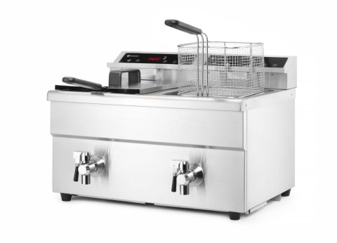 Frytownica indukcyjna z kranem spustowym, 2 × 8 l, 16L 230V/7000W, 577x609x(H)410mm