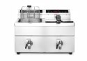 Frytownica indukcyjna z kranem spustowym, 2 × 8 l, 16L 230V/7000W, 577x609x(H)410mm