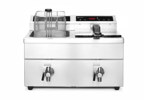 Frytownica indukcyjna z kranem spustowym, 2 × 8 l, 16L 230V/7000W, 577x609x(H)410mm