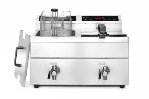 Frytownica indukcyjna z kranem spustowym, 2 × 8 l, 16L 230V/7000W, 577x609x(H)410mm