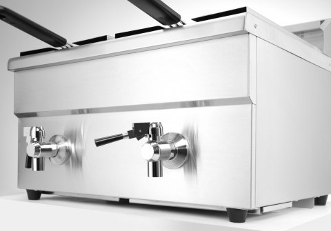 Frytownica indukcyjna z kranem spustowym, 2 × 8 l, 16L 230V/7000W, 577x609x(H)410mm