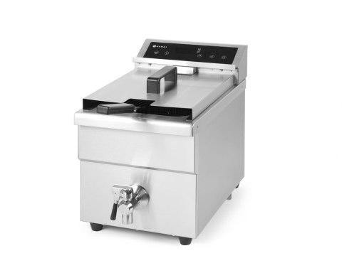 Frytownica indukcyjna z kranem spustowym 8L, jasnoszary, 230V/3500W, 288x619x(H)408mm