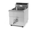 Frytownica indukcyjna z kranem spustowym 8L, jasnoszary, 230V/3500W, 288x619x(H)408mm