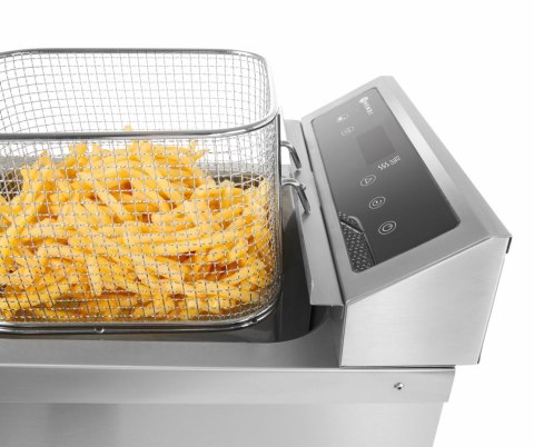 Frytownica indukcyjna z kranem spustowym 8L, jasnoszary, 230V/3500W, 288x619x(H)408mm