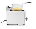 Frytownica indukcyjna z kranem spustowym 8L, jasnoszary, 230V/3500W, 288x619x(H)408mm