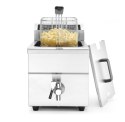 Frytownica indukcyjna z kranem spustowym 8L, jasnoszary, 230V/3500W, 288x619x(H)408mm