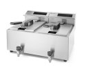 Frytownica z panelem cyfrowym Mastercook z kranem spustowym pojemność 2x8l