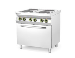 Kuchnia elektryczna - 4-płytowa z konwekcyjnym piekarnikiem elektrycznym GN 1/1 800x700x(H)900mm