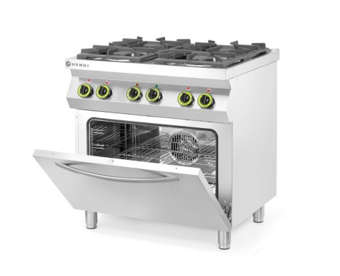 Kuchnia gazowa 4-palnikowa z konwekcyjnym piekarnikiem elektrycznym GN1/1 230V/3000W, 19kW, 800x722x(H)900mm