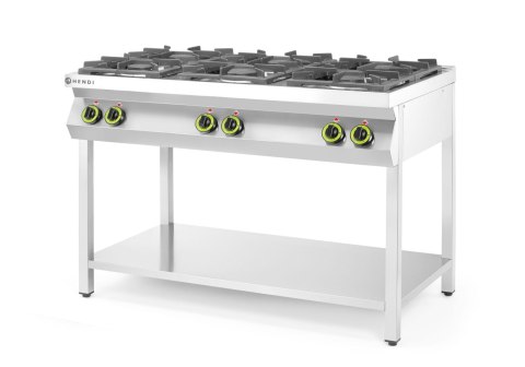 Kuchnia gazowa 6-palnikowa na podstawie otwartej, 28,5kW, 1200x700x(H)900mm