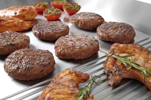 Płyta grillowa 2/3 gładka, 1/3 ryflowana Hendi 697x474x(H)241mm