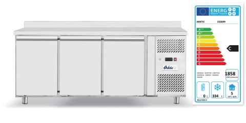 Stół mroźniczy 3-drzwiowy z agregatem bocznym 420L, 230V 1796x700x(H)879mm