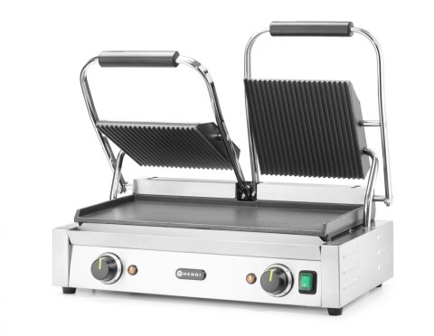 Grill kontaktowy podwójny góra ryflowana, dół gładki 570x375x(H)216mm