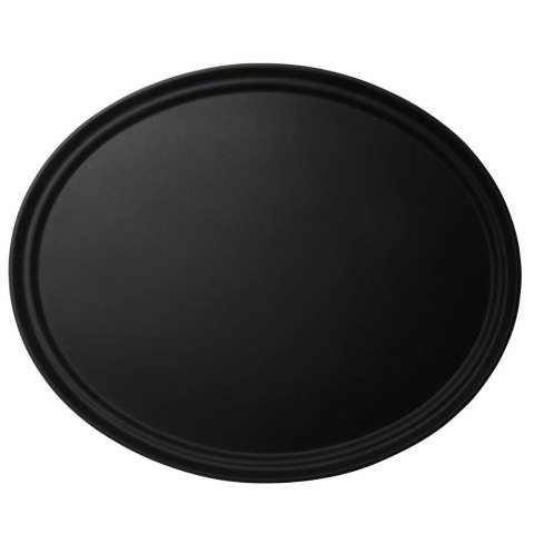 Taca do serwowania owalna, antypoślizgowa czarna 685x560x(H)32mm